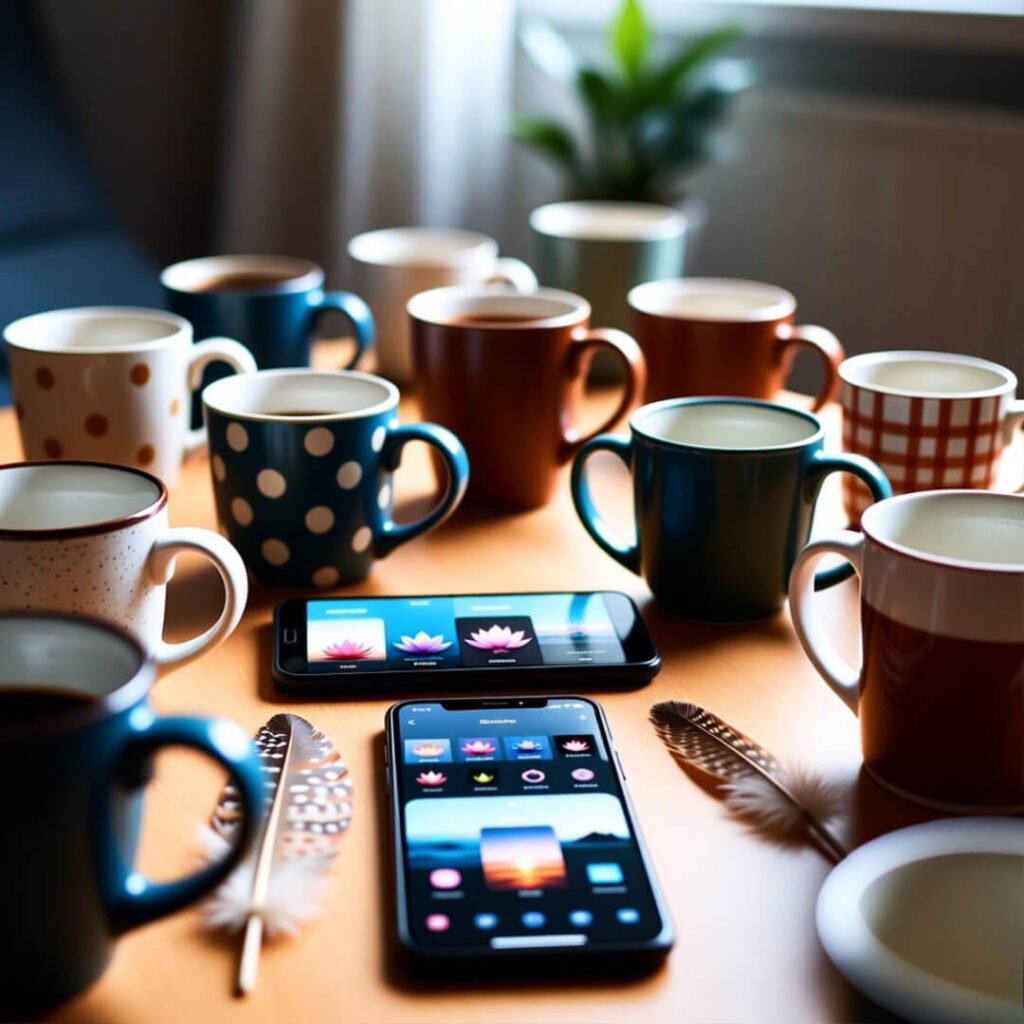 Coffee mugs, meditation apps, feathers.