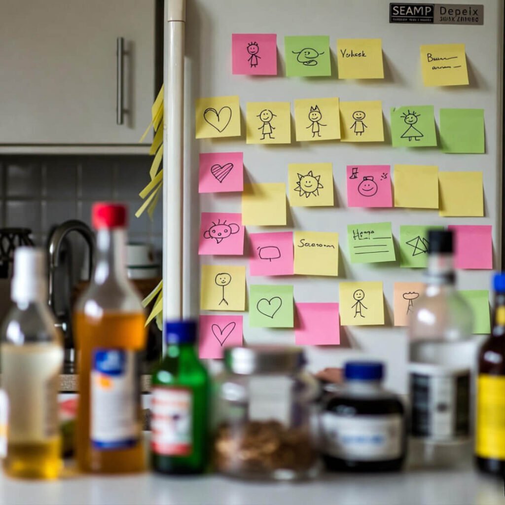 Toy-strewn floor mid parent-child talk