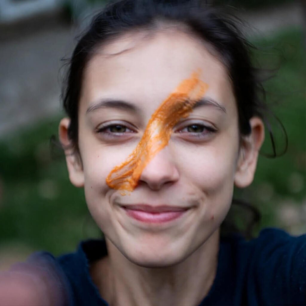 Sweet potato face streak selfie.