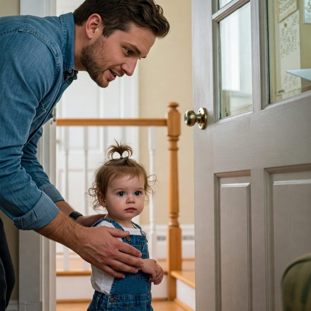 Parent Guiding a Toddler