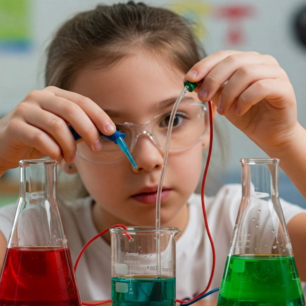 Child Doing a Science Experiment
