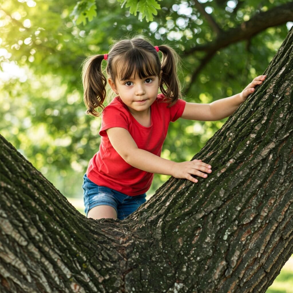 Child climbing a tree
