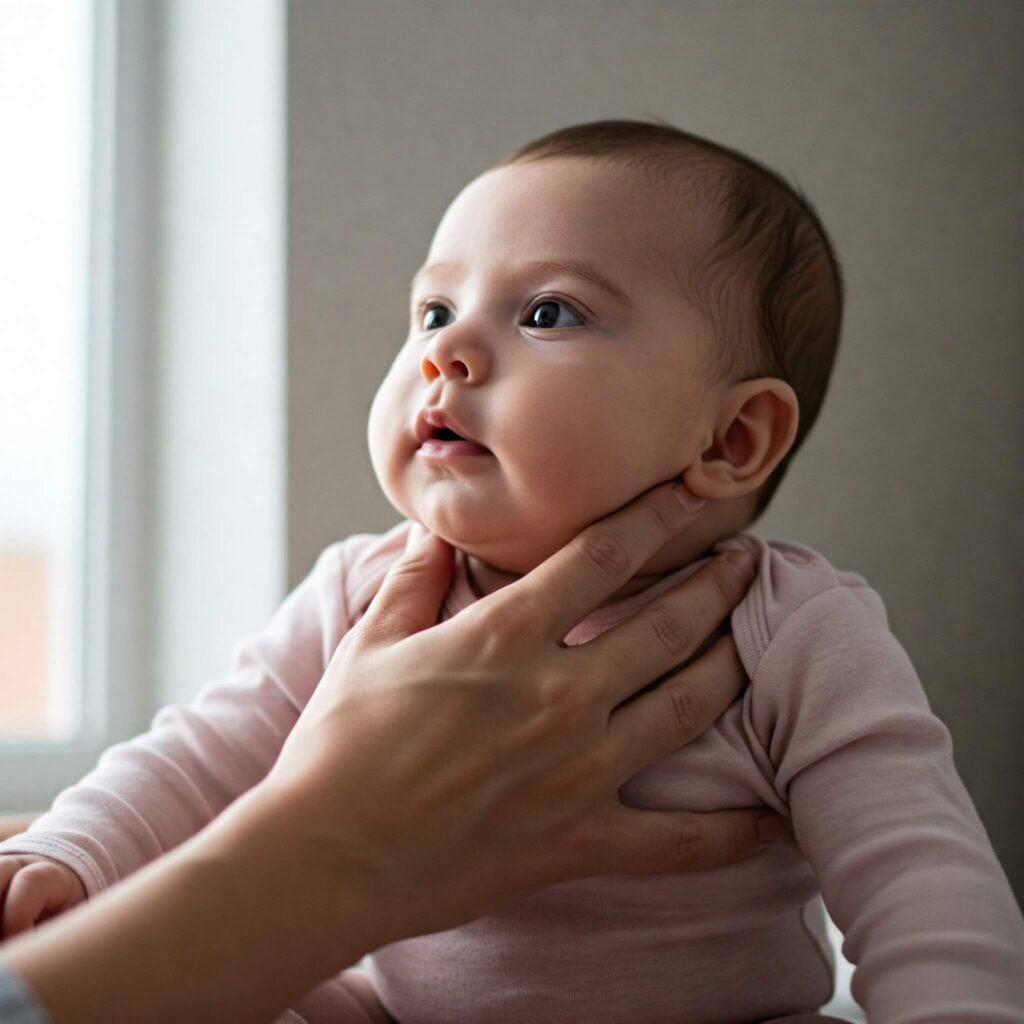 Parent Supporting Baby Upright
