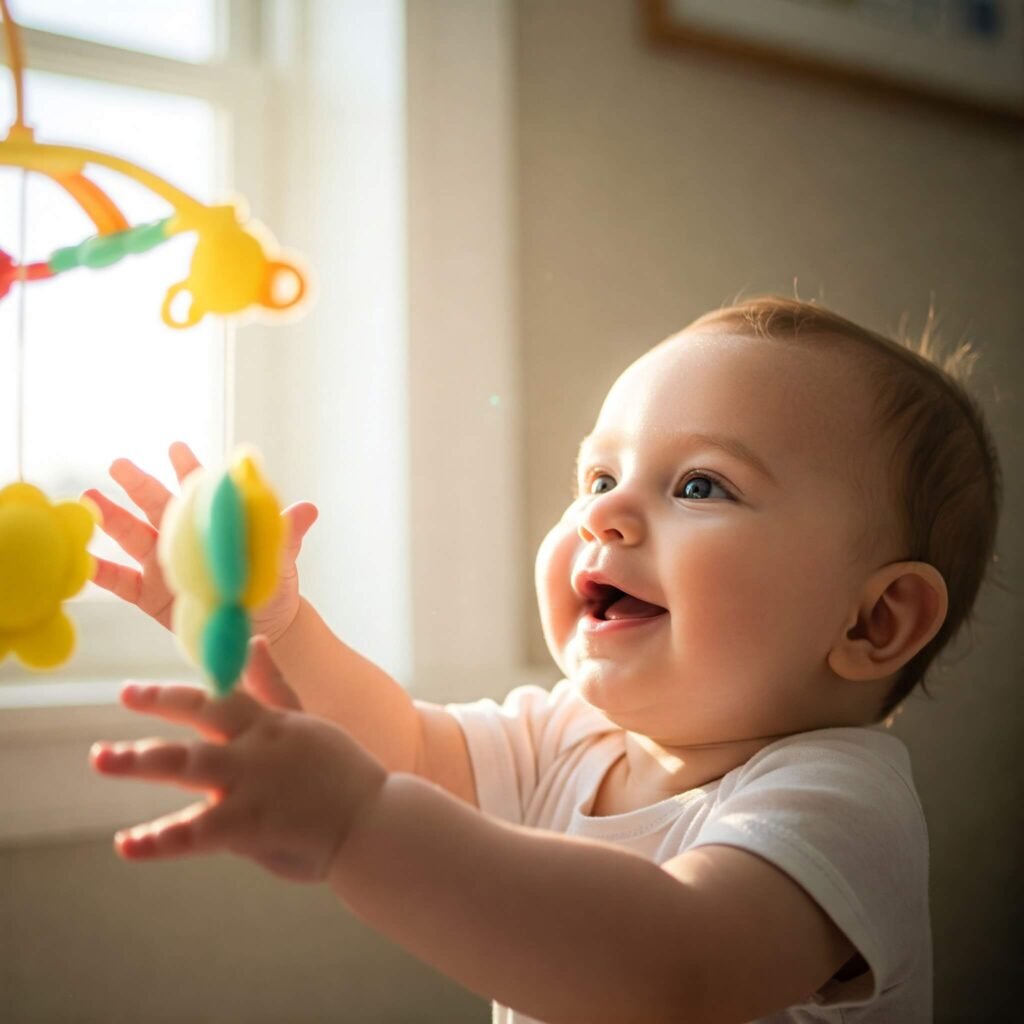 Baby awake and playful