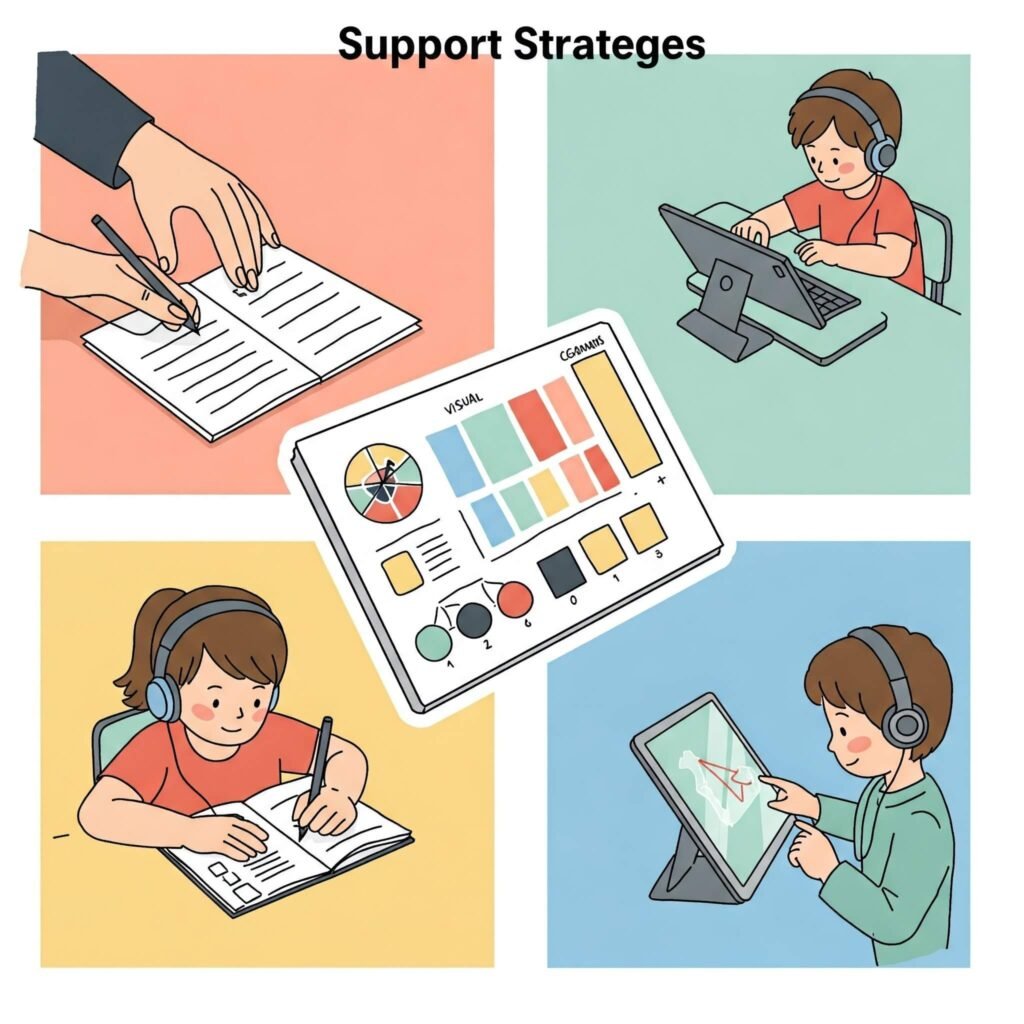 Diverse team supporting child