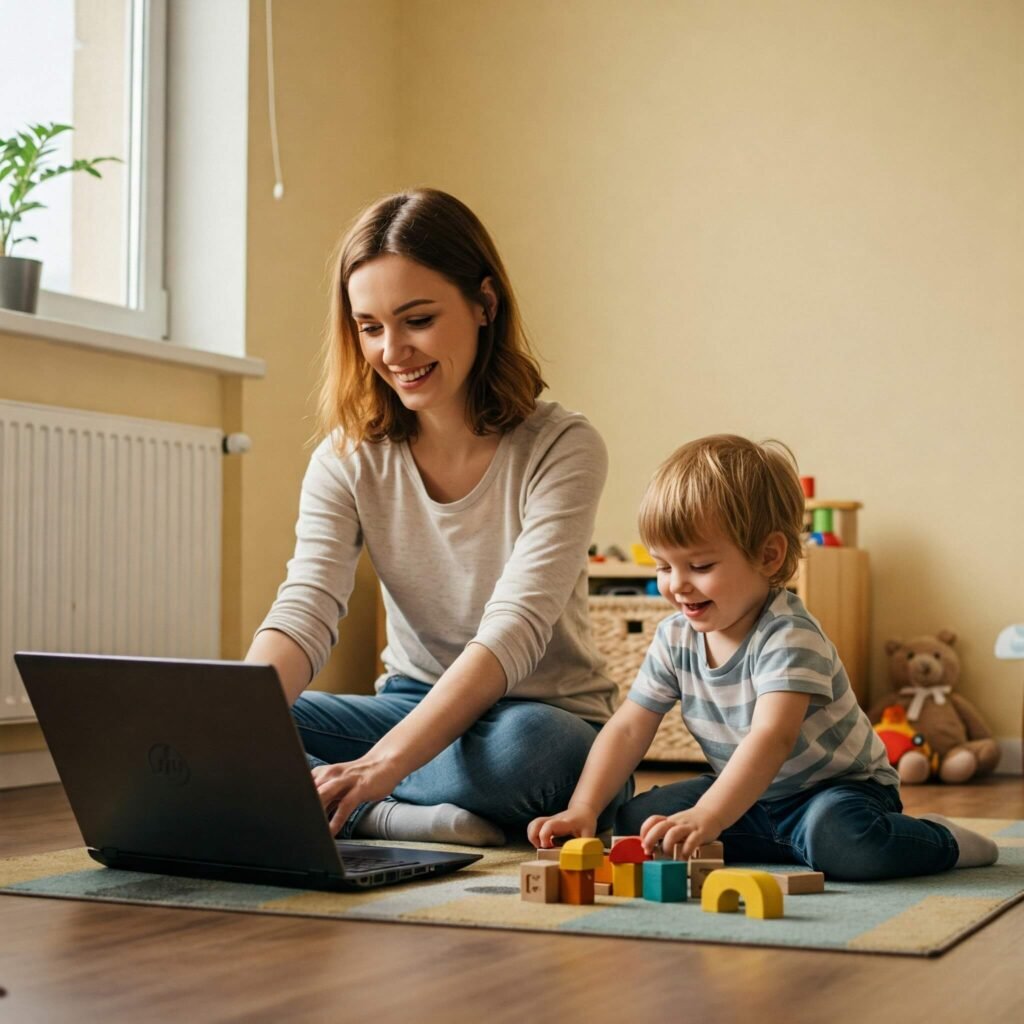 Person and Child Smiling