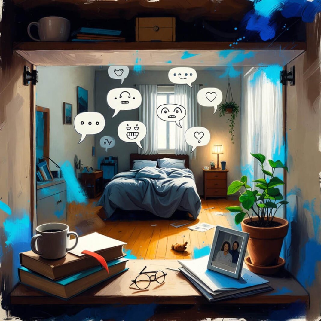 Dreamy cabinet peek at messy co-parenting vibes.