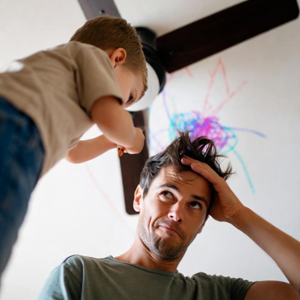 Overhead glimpse of my parenting fail turned positive discipline strategy lesson"